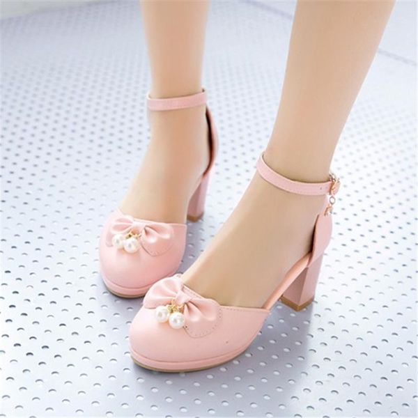 Doce Lolita Girls Mary Janes Sandals Bowtie Pearl Mertes Torno