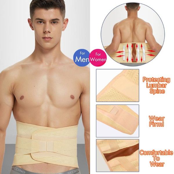 

men's body shapers breathable belts self-heating sports work steel plate cushion waist protection, Black;brown
