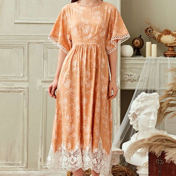 

french lace dress loose casual floral age reducing large, Black;gray