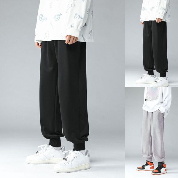 

men's pants spring summer and autumn thin casual harlan pencil ankle-length trousers tight feet trousers#8, Black