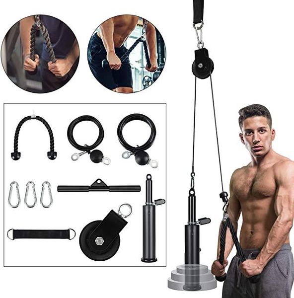 

fitness pulley cable system diy loading pin lifting triceps rope machine workout adjustable length home gym sport accessories