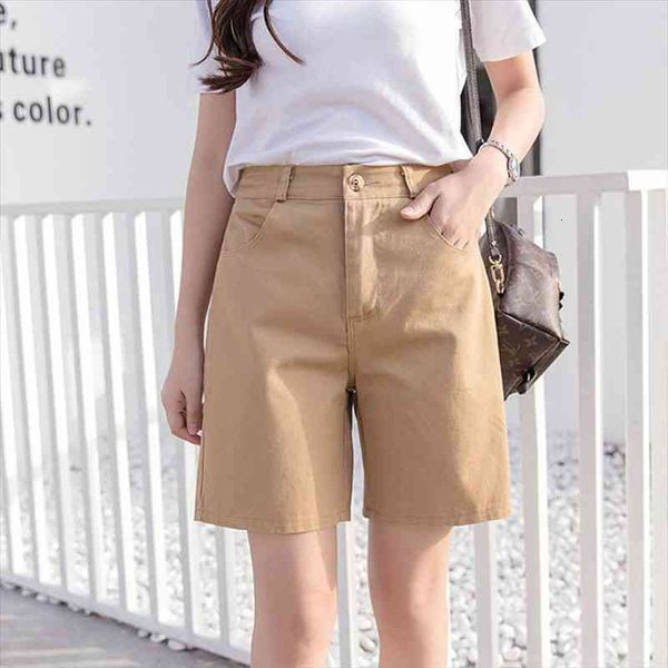 

summer womens tooling shorts fashion high waist loose wide leg long shorts students 4 points harajuku style female, White;black