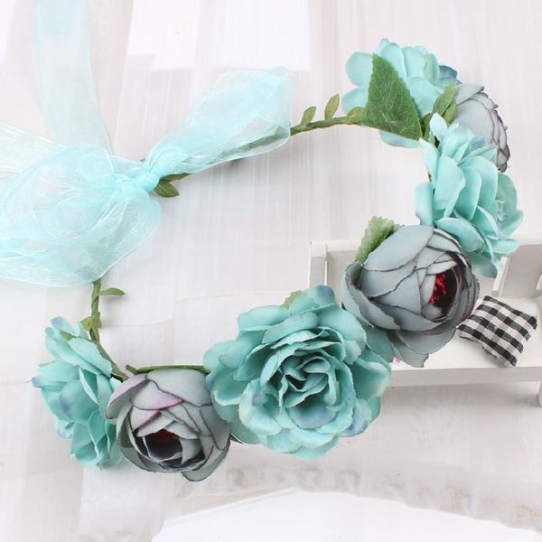 

crown wedding bride wreath of flowers head band bohemia women hair accessories flower headband holiday style headpiece decorative & wreaths