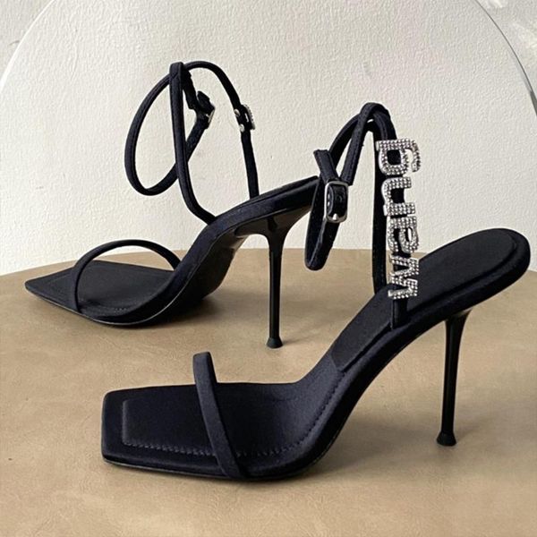

sandals aw diamond sandal summer 2021 black web celebrity high heel shoes for women
