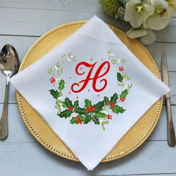 

table napkin personalized christmas dinner napkins holiday custom wedding merry cloth hostess gift