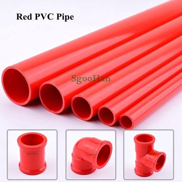 

outer dia 20~50mm red pvc pipe aquarium tank fittings home garden irrigation system upvc tube water supply length 49-50cm watering equipment
