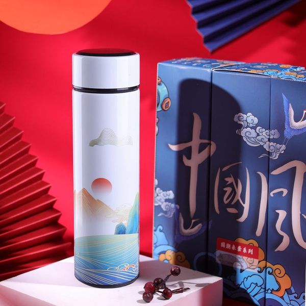 

water bottles china wind heat preservation cup stainless steel intelligent temperature measuring gift business