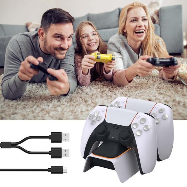 

wireless ps5 game controller charger fast charging dock for 5 gamepad station with led indicators controllers & joysticks