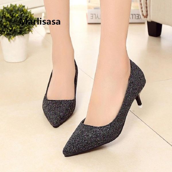 

marlisasa women fashion black shining high heel pumps lady silver golden wedding femmes hauts talons f3220 dress shoes