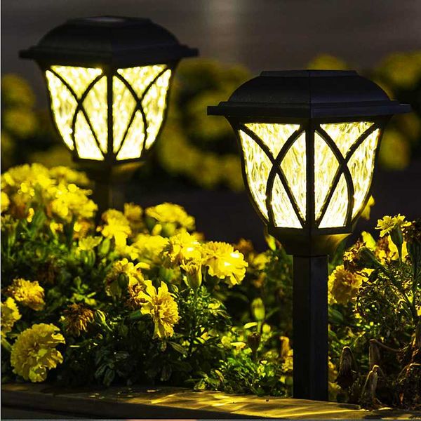 

garden lights lawn glass grid solar night lamps