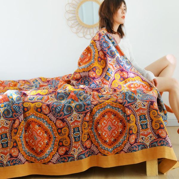 

blankets nordic style pure cotton geometric knitted throw blanket leisure super soft sofa chair rugs breathable air conditioner quilt