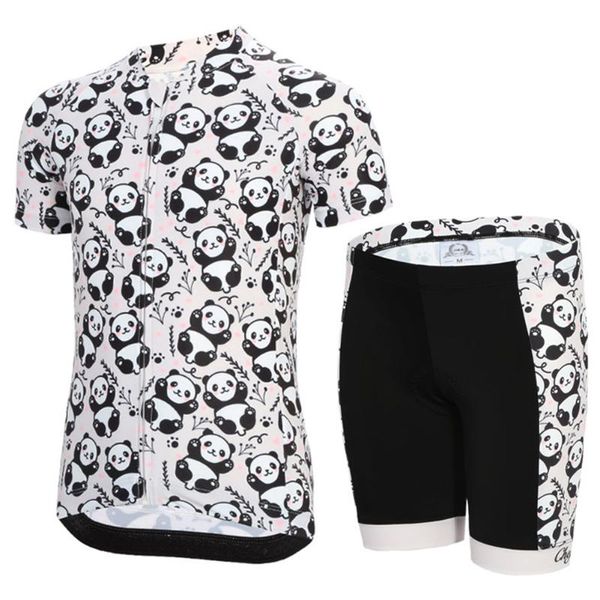

cycling suits boy bicycle uniform kids outdoor shirts bottom children bike set shorts clothing panda road mountain mtb dropship racing sets, Black;blue