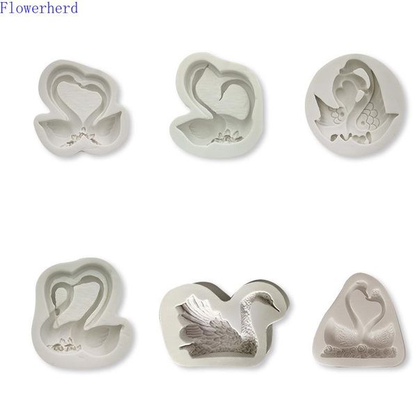 

craft tools swan lovers fondant silicone cake mold chocolate decoration handmade soap pastry baking