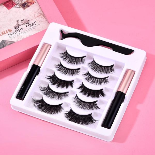

pairs 3d magnetic eyelashes and 2 pcs eyeliner set natural curler false lashes glue-makeup tools extension