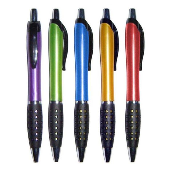 

ballpoint pens [+logo]100pcs/lot pearlized comfortable dotted grip promotional gift company customized personalized logo pen, Blue;orange