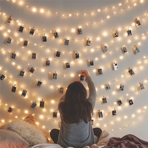 

strings 1.5m 3m 6m po clip holder led string lights for christmas year party wedding home decoration fairy battery