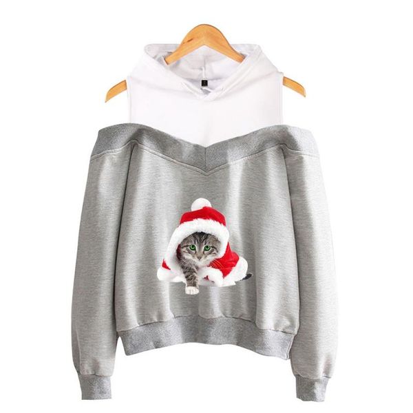 

women's hoodies & sweatshirts fashion women christmas sweatshirt print color patchwork hooded, Black