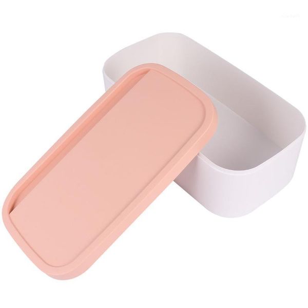 

storage bottles & jars 1pc mask box container case portable (pastel orange)