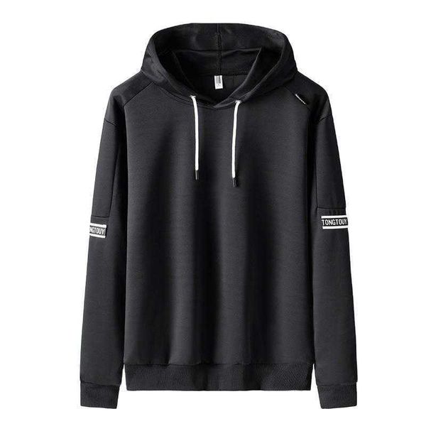 

autumn and winter 2019 hooded long sleeve loose sport pullover casual simple style men's sweater2022, Gray