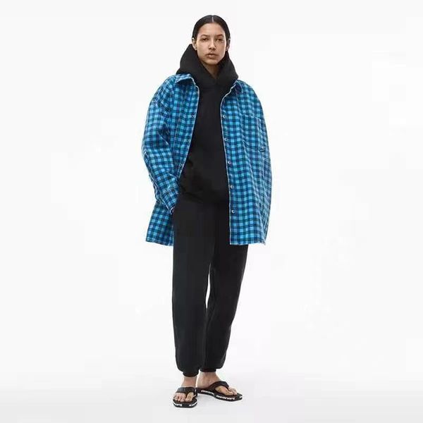 

women's jackets 2021 autumn high street fashion men's and women'ssame denim plaid jacket long-sleevedlapelmid-length shirt cl, Black;brown