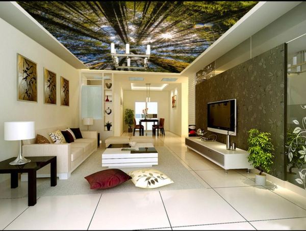 

wallpapers po wallpaper living room bedroom ktv ceiling murals sky tree mural