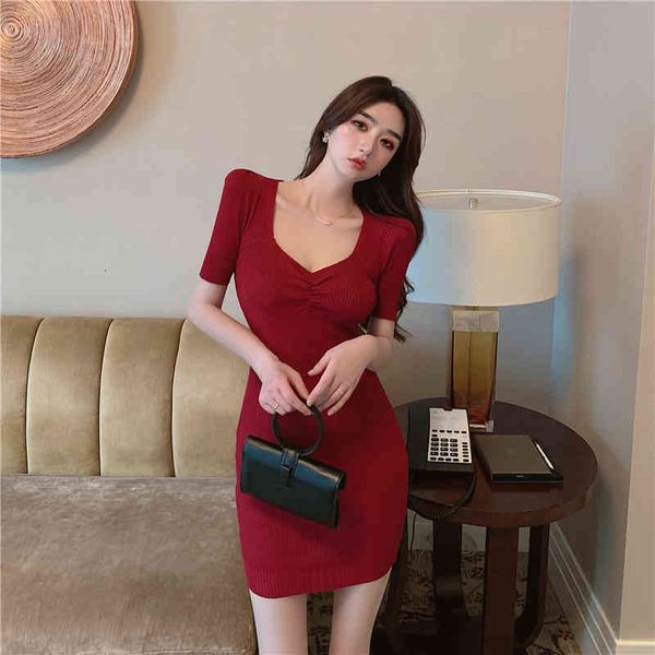 

short sleeve v-neck pleated korea women night club party dresses pleated skinny slim fit ladies bodycon casual dres, Black;gray