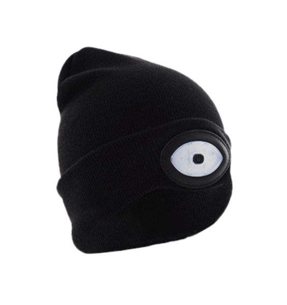 

led lighted beanie cap men women usb rechargeable knit hat hunting fishing camping running for and #t3g outdoor hats, Black;white