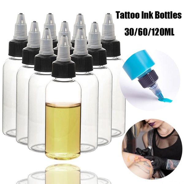 

storage bottles & jars 5/10pcs tattoo ink pigment squeezable empty dropper with twist cap plastic bottle