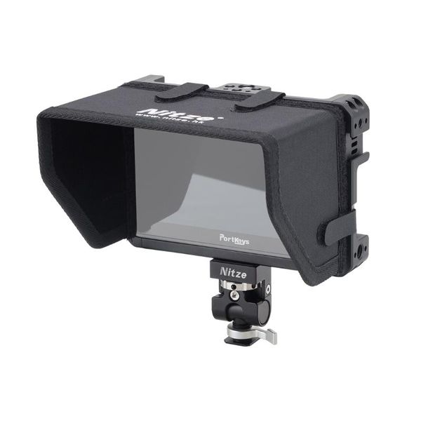 

monitor cage for portkeys bm5 iii 5.5" with sun shield hood screen rig cable clamp protective lighting & studio accessories