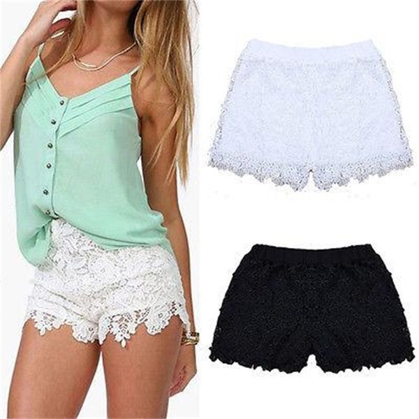 

women's high waist summer casual shorts short, White;black