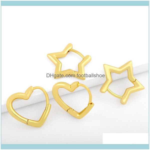 

charm jewelrydesigners korean girl temperament personality cold wind five pointed star love earrings erv02 drop delivery 2021 at30w, Golden
