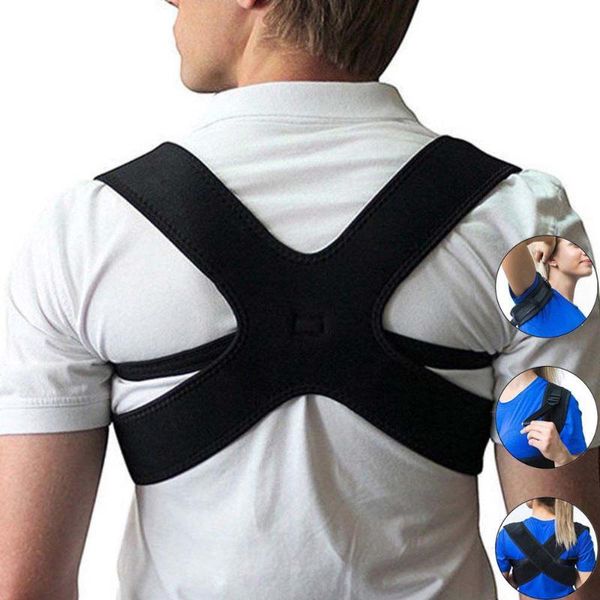 

men's body shapers magnetic therapy corset back support belt shoulder waist corrector spine posture correction brace pain relief, Black;brown