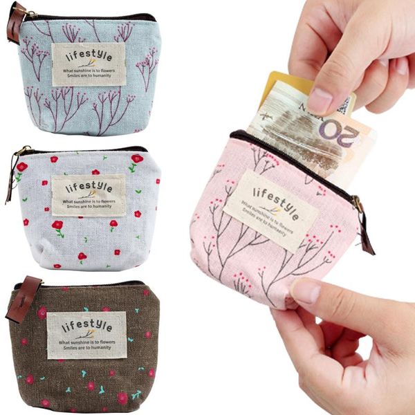 

ladies coin purse fashion travel mini cosmetic bag lipstick bank card storage small fresh floral bags