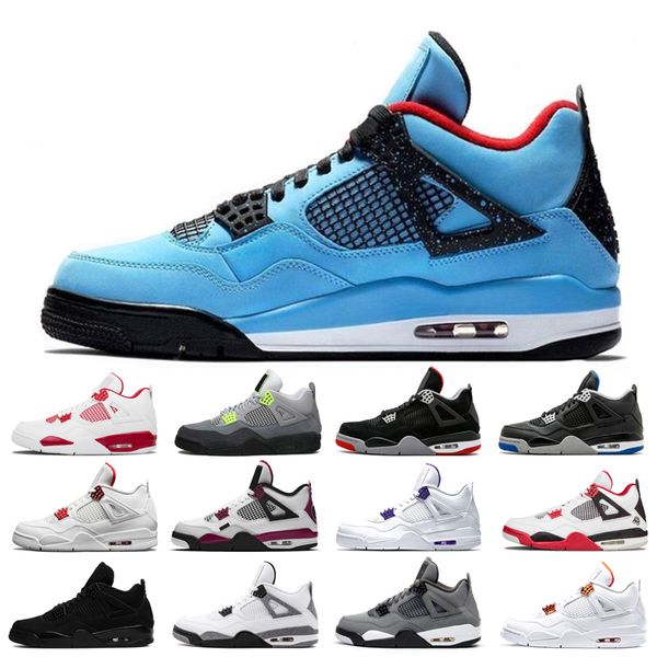 

2021 new basketball shoes 4s man cat taupe shimmer desert moss white oreo cement university blue sail pine green pure money travis bred diy