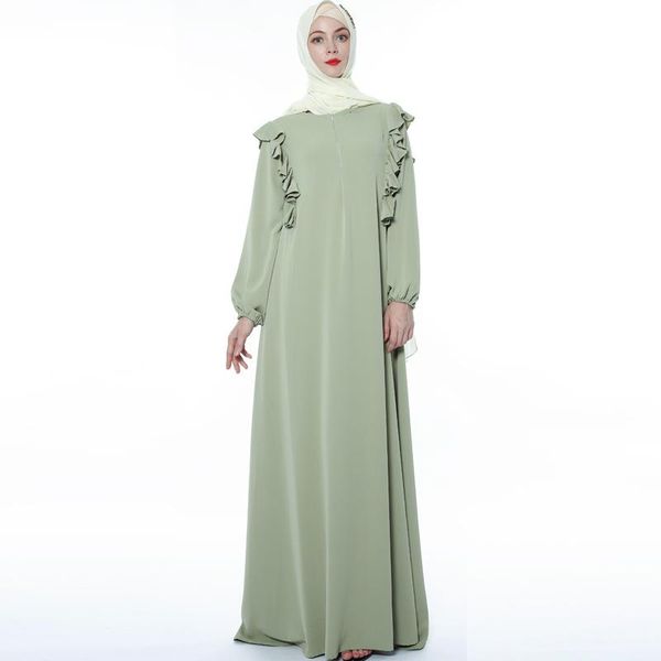 

ethnic clothing 2021 casual dress with wooden ears ins muslim robe women, Red