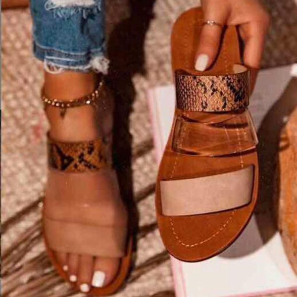 

summer women slippers patchwork flat with open toe strap transparent beach outdoor slides leisure fashion woman shoe large size, Black