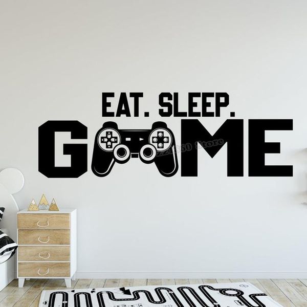 

wall stickers gamer decal eat sleep game controller sticker video decals for kids room decor art b652
