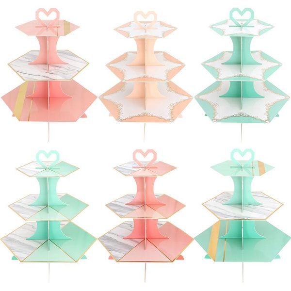

other festive & party supplies 3 tier cardboard cake stand snack pastry dessert tower fruit food display cupcake holder rack birthday