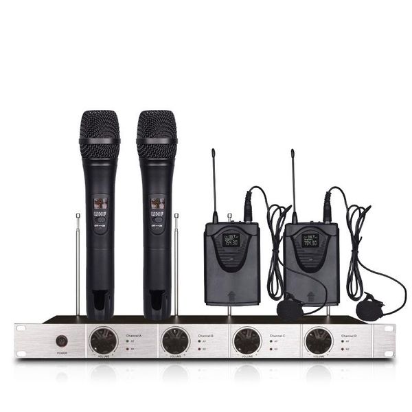 

professional wireless vhf microphone system 2 ring hand stage microphones