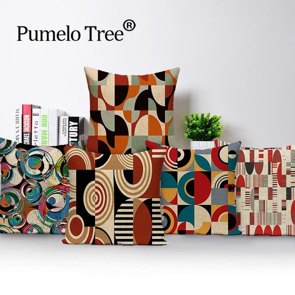 

cushion/decorative pillow colorful splicing cushion cover abstract paisley circle home decoration throw case for sofa kissenbezug