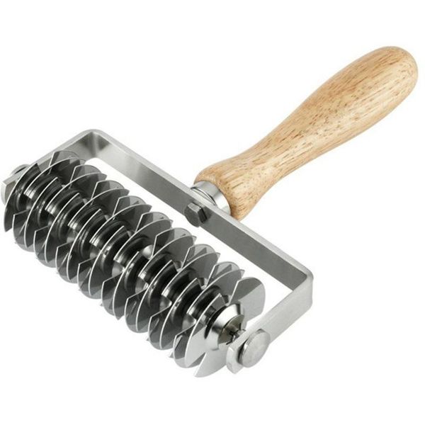 

baking & pastry tools stainless steel wooden handle pizza roller cookie cake dough grid pulling knife tool