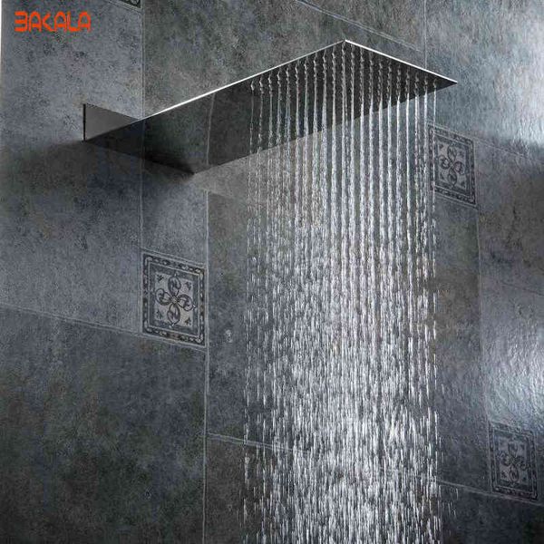 BAKALA Stainless Steel Wall Mounted Shower Head - High-Pressure Rainfall for Bathroom with Booster BR-9906 H1209
