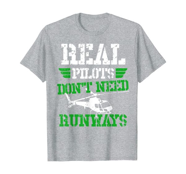 

funny helicopter pilot don't need runways funny new license t-shirt, White;black