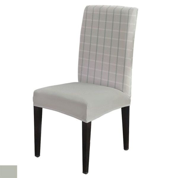 

chair covers simple grid pattern dining spandex elastic printing el kitchen wedding supplies