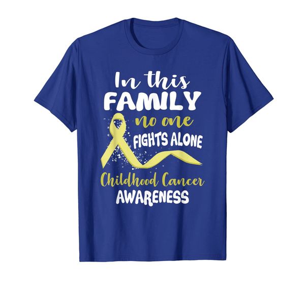

in this family no one fights alone childhood cancer aware, White;black