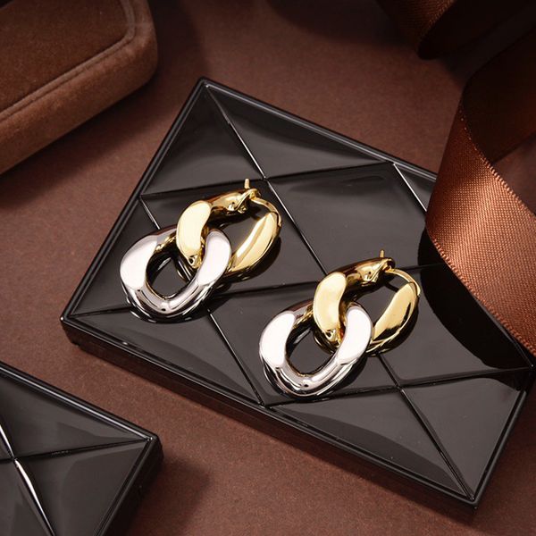 

fine jewelry online family simple chain, double color gilded pure face, cool wind, commuter, versatile removable earrings 65% off store onli, Silver