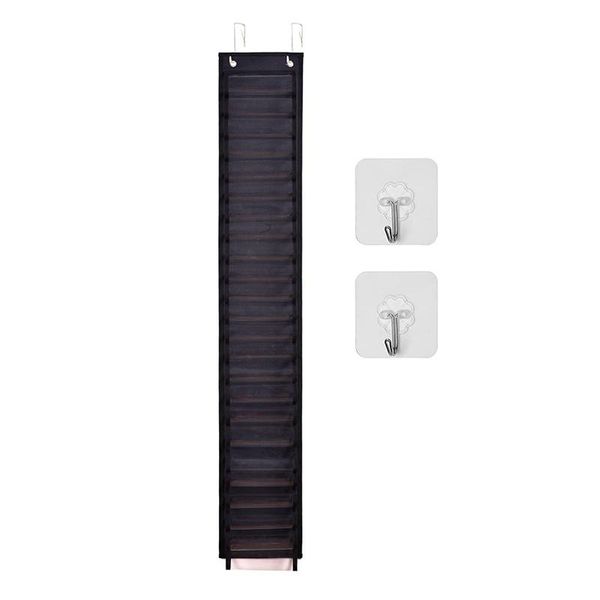 

keychains vinyl holder 48 compartments roll storage organizer door and wall mount, hanging over organizers, Silver