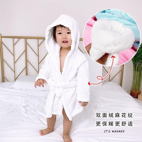 

towel 2021 children's pajamas, baby fall/winter flannel bathrobes, home clothes, coral fleece bath towels