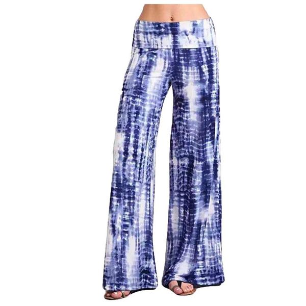 

women's pants & capris 2021 tie dye wide leg loose gradient print straight trousers for sport gym drawstring sports, Black;white