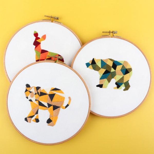 

other arts and crafts diy embroidery kit needlework tools for beginners animal pattern round cross stitch sewing craft set decoration